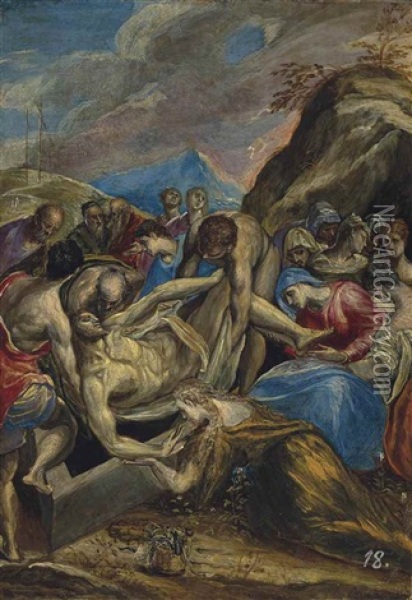 The Entombment Of Christ Oil Painting -  El Greco