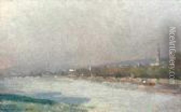 La Seine A Saint-cloud Oil Painting - Albert Lebourg