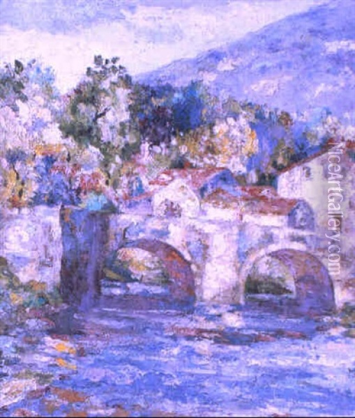 Le Pont Oil Painting - Victor Charreton