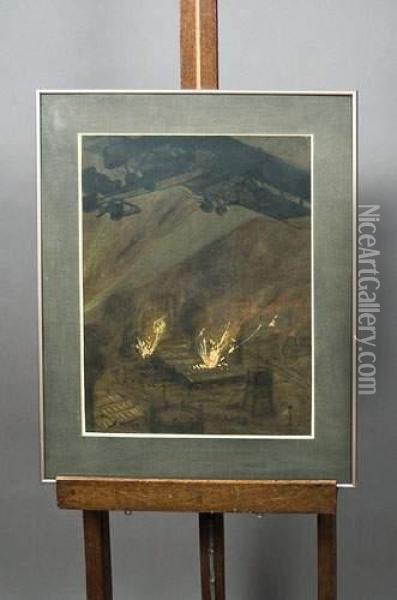Bombardement Oil Painting - Maurice Busset