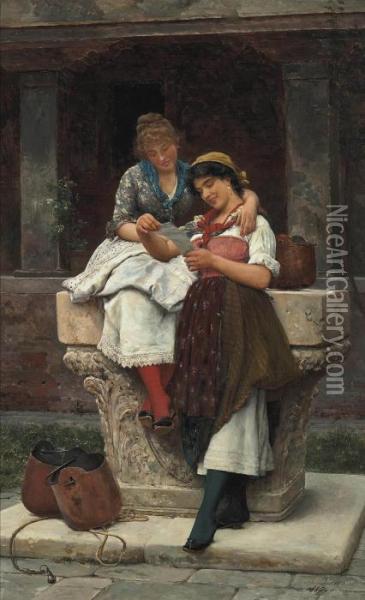 The Love Letter Oil Painting - Eugene de Blaas