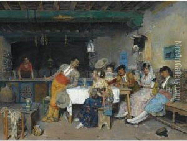 Amusement In The Tavern Oil Painting - Francisco Peralta del Campo
