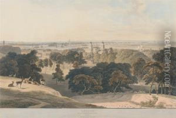 London, From Greenwich Park Oil Painting - Thomas Daniell