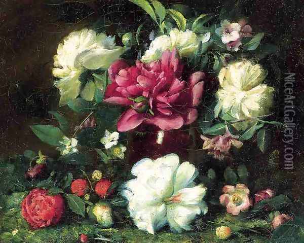 Floral Still Liife Oil Painting - Joseph Decker