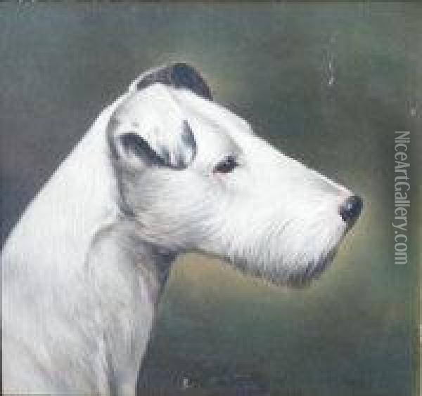 Portrait Of A Terrier Oil Painting - John Arnold Wheeler