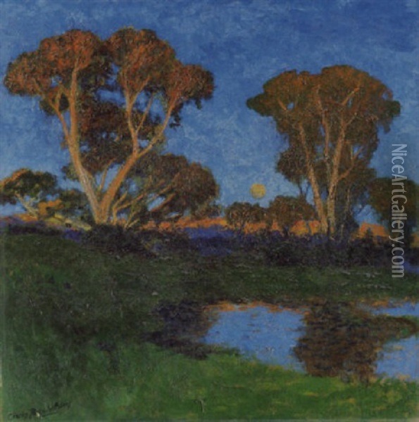 Moonrise At Dusk Oil Painting - Charles Partridge Adams