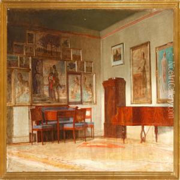 From The Artist's Home Oil Painting - Knud Sinding