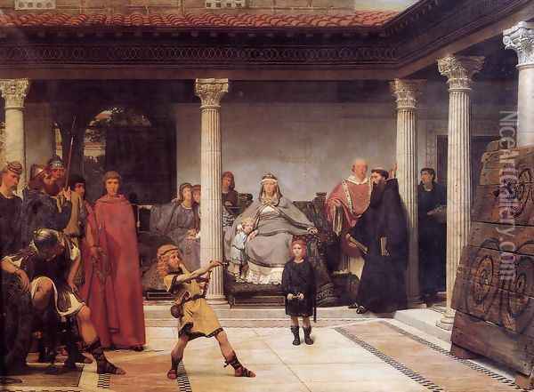 The Education of the Children of Clovis Oil Painting - Sir Lawrence Alma-Tadema