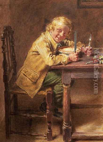 Christmas Pie Oil Painting - William Henry Hunt
