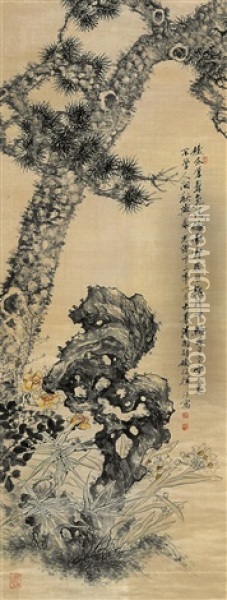 Pine Oil Painting -  Hu Tiemei