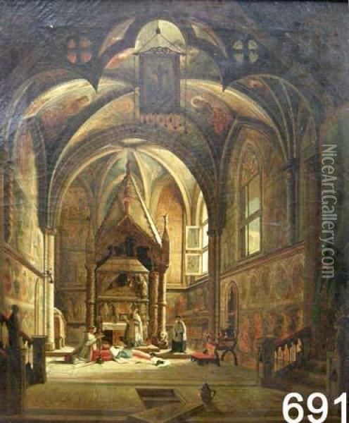 Interno Di Cattedrale Oil Painting - Vincenzo Abbati