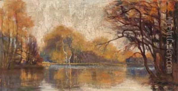 Kleine Herbstlandschaft Oil Painting - Adam Pelcynski