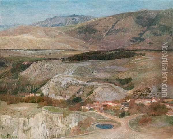 The Valley Of St. Canzian Oil Painting - Karl Mediz