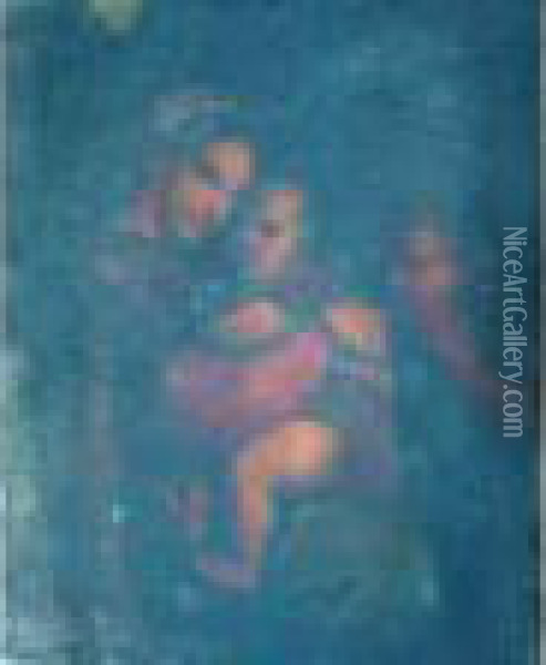 La Madonna Della Sedia Oil Painting - Raphael (Raffaello Sanzio of Urbino)