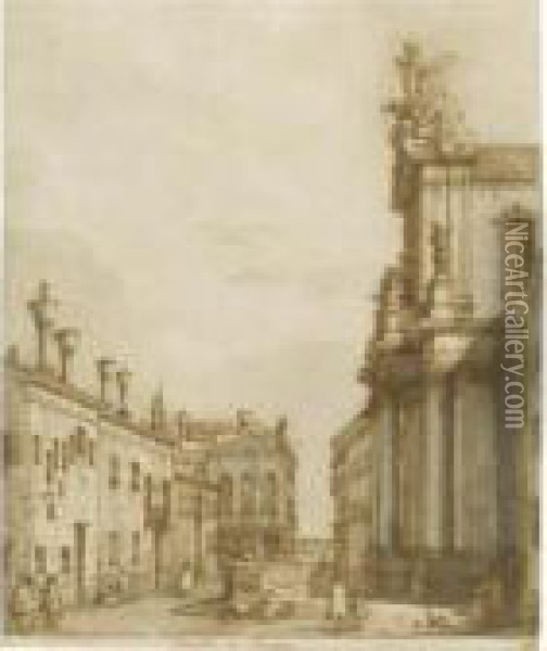The Campo Dei Gesuiti, Venice Oil Painting - (Giovanni Antonio Canal) Canaletto