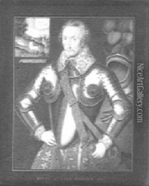 Henry (windsor), 5th Lord Windsor, In Elaborate Armour Oil Painting - George Perfect Harding