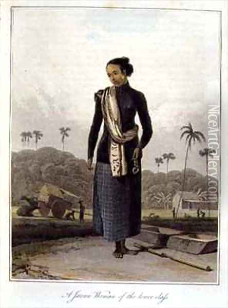 A Javan Woman of the Lower Class Oil Painting - William Daniell RA