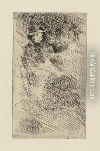 Lydia Looking Toward The Right: Trees Beyond (b. 52) Oil Painting - Mary Cassatt