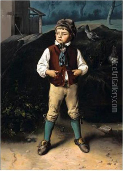 Der Dorfprinz (the Village Prince) Oil Painting - Ludwig Knaus