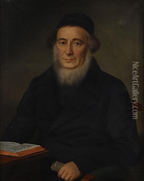A Portrait Of A Scholar Oil Painting - B. Fischer