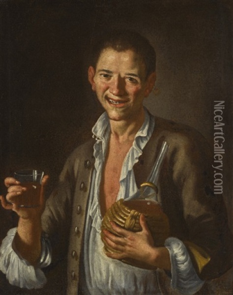 Portrait Of A Boy Laughing Oil Painting - Giuseppe Bonito