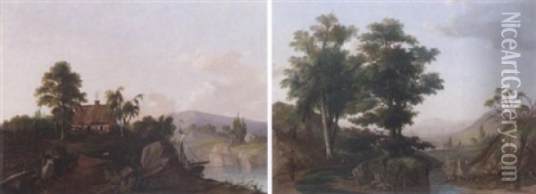 Sjolandskap Oil Painting - Karl Peter Hallberg