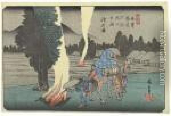 The Sixty-nine Stations Of The Kisokaido Oil Painting - Utagawa or Ando Hiroshige