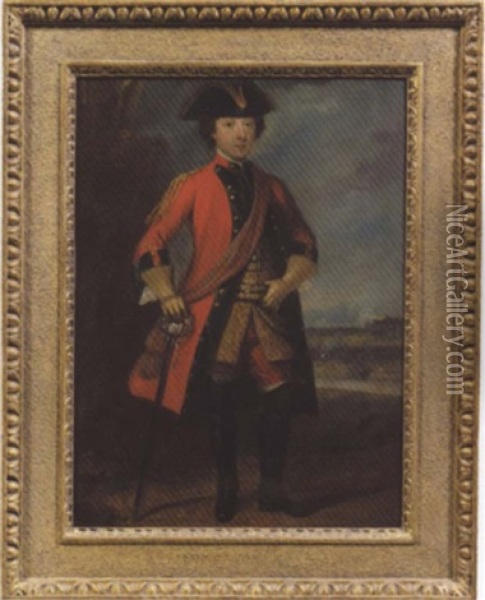 Portrait Of Major Thomas Burton Oil Painting - David Morier