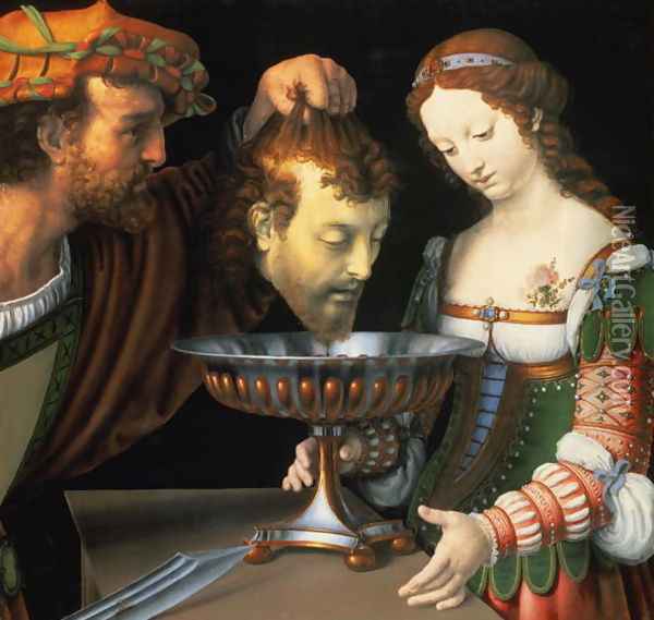 Salome with the head of John the Baptist, 1520-24 Oil Painting - Andrea Solario