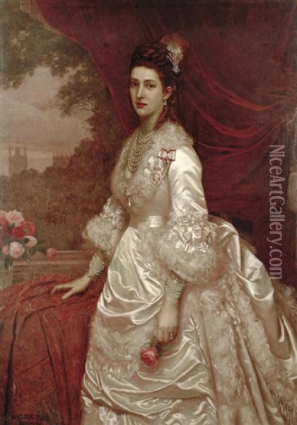 Princess Alexandra Of Denmark Oil Painting - Henrik Benedikt Olrik