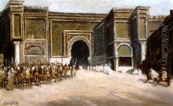 L'entree Du Sultan A Meknes Oil Painting - Hans Christian Koefoed