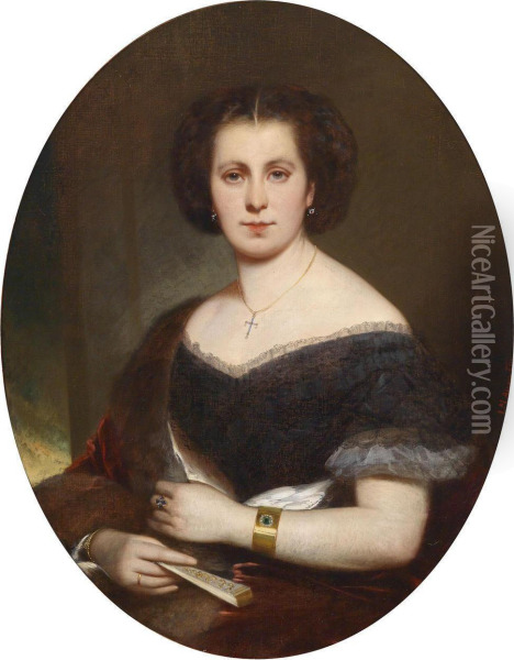 Portrait Of A Countessesterhazy Oil Painting - Josef Matthaus Aigner