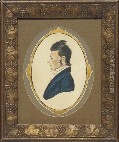 A Miniature Bust Portrait Of Patrick Cochran Oil Painting - Jacob Maentel