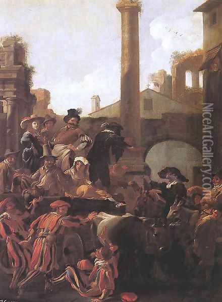 Carnival Time in Rome 1653 Oil Painting - Jan Miel