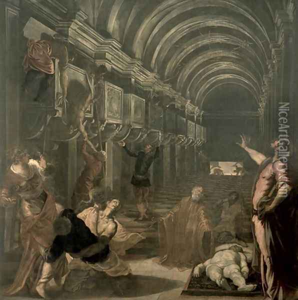 The Finding of the Body of St. Mark Oil Painting - Jacopo Tintoretto (Robusti)