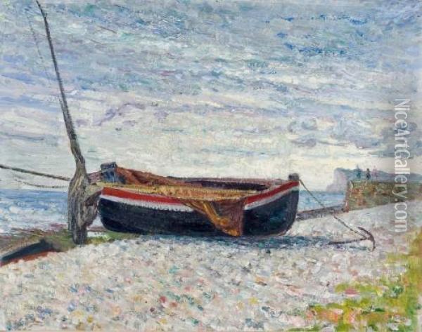 Fischerboot Am Strand Oil Painting - Bernhard Klene