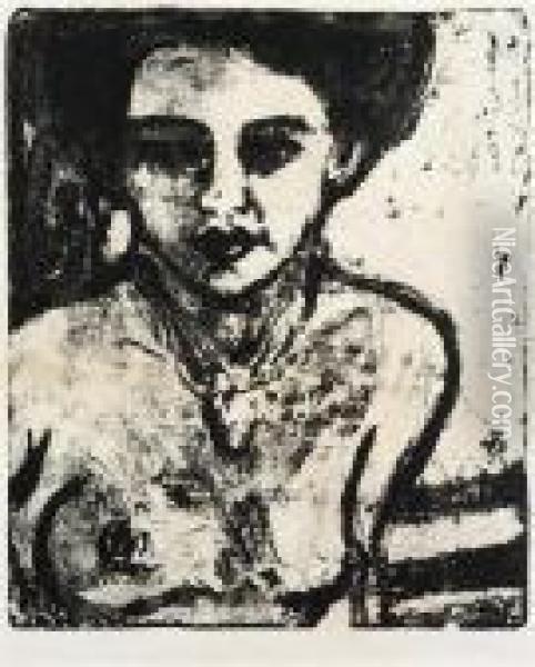 Artistenkind (halbakt) (dube L 136; Schiefler 80) Oil Painting - Ernst Ludwig Kirchner