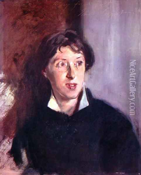 Portrait of Vernon Lee Oil Painting - John Singer Sargent