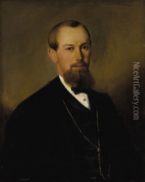 Portrait Of Ernst Hansy Oil Painting - Joseph Nitschner