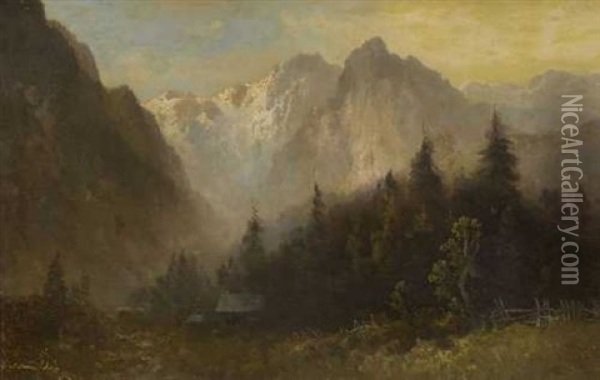 Zugspitzgruppe Bei Garmisch Oil Painting - Oskar Mulley
