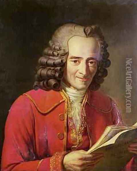 Voltaire 1694-1778 reading LAgent Litteraire, 1811 Oil Painting - Jacques Augustin Catherine Pajou