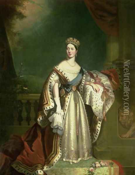 Queen Victoria 1819-1901 1867 Oil Painting - Jacob Thompson