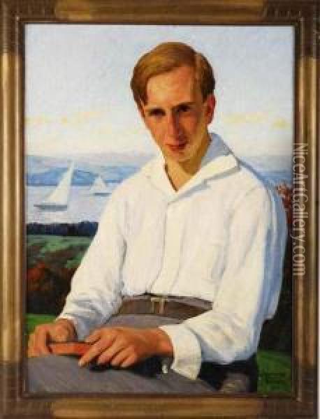 Portrait D'un Jeune Homme Oil Painting - Johannes Weber