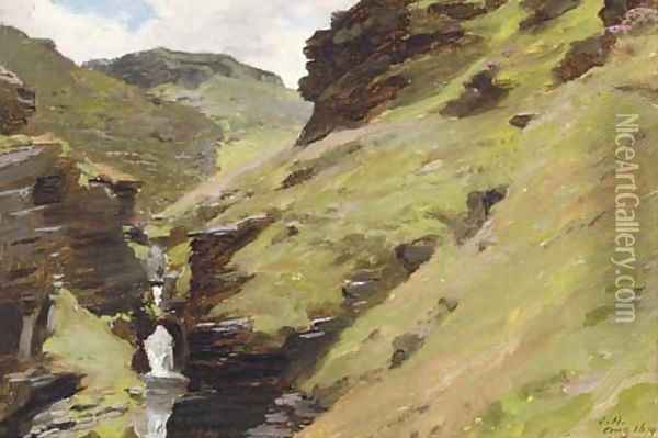 In the rocky valley, near Tintagel, Cornwall Oil Painting - James Hayllar
