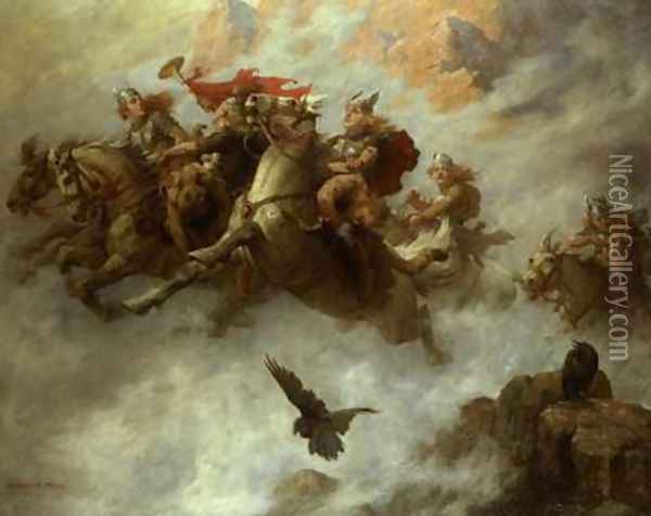 The Ride of the Valkyries Oil Painting - William T. Maud