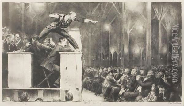 Billy Sunday Oil Painting - George Wesley Bellows