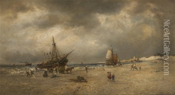 Le Debarquement Oil Painting - Francois-Etienne Musin