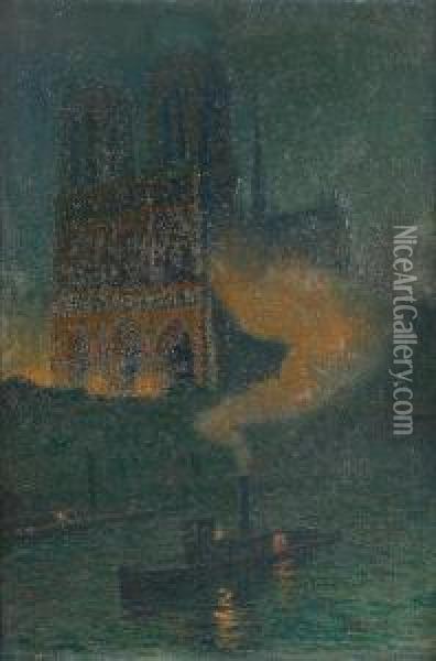 Notre Dame, Nuit Oil Painting - Thomas Buford Meteyard