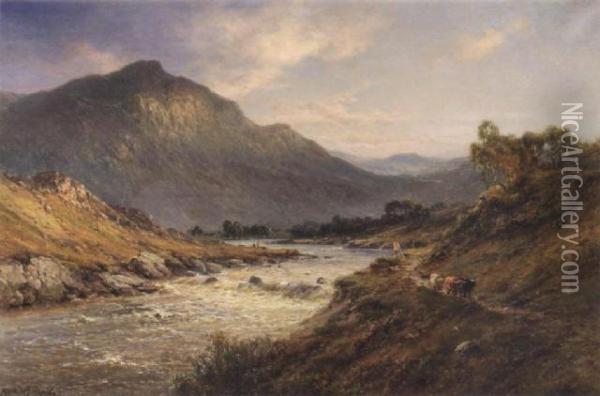 Summer In The Highlands Oil Painting - Alfred de Breanski