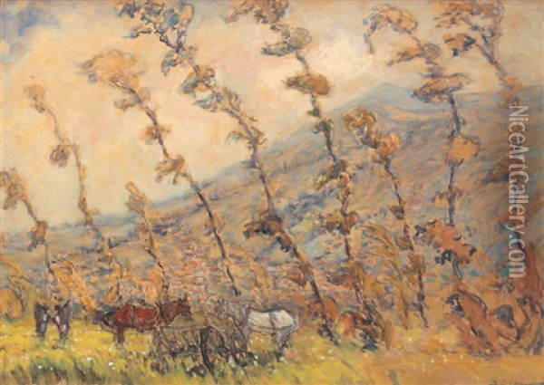 Plantation Of Hop At Oravita Oil Painting - Joan Isac